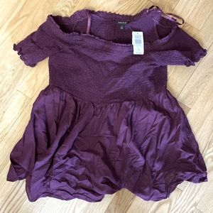 NWT Torrid Women’s Peplum Off-the-shoulder Purple Top. Sz. 2